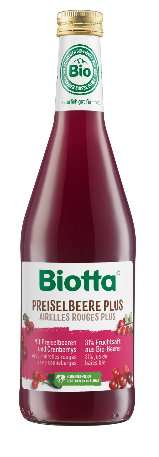 Biotta Rode Bosbessensap plus bio 500ml